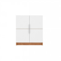 Manhattan Comfort 21LC1 Cornelia Cabinet with 4 Shelves in White/Nature